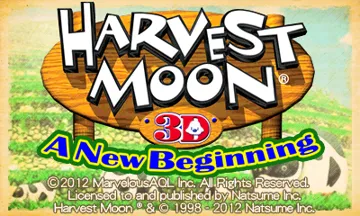 Harvest Moon 3D A New Beginning (Usa) screen shot title
